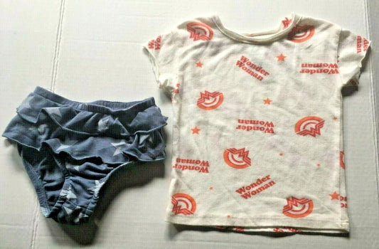 DC-Wonder Woman  2 pc set (ruffled bottom and t-shirt)  Size  12 mos & 18 mos