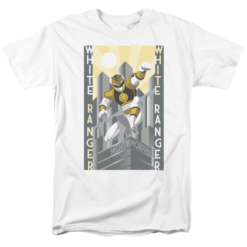 Mighty Morphin Power Rangers, White Ranger Mens T-Shirt Available in Sm to 3x