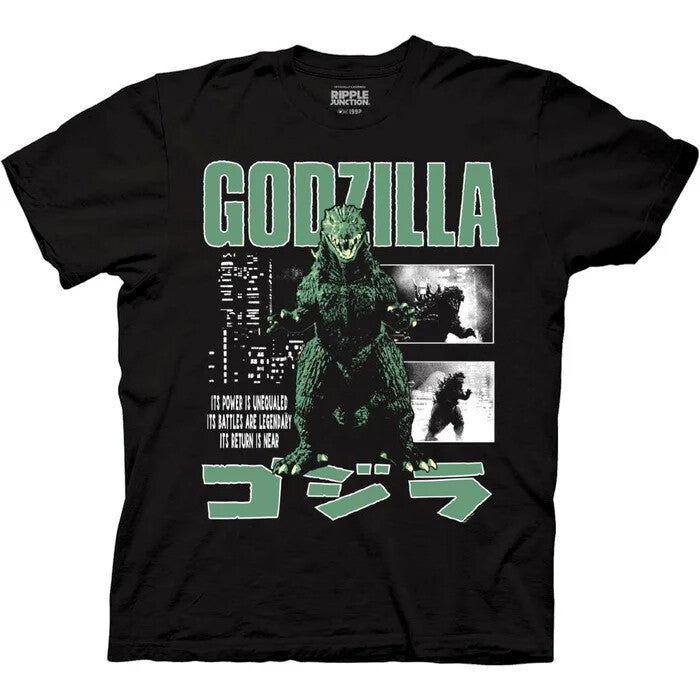 Godzilla Classic 2000 Collage with Kanji Mens Unisex T-Shirt -Available in Sm 3x