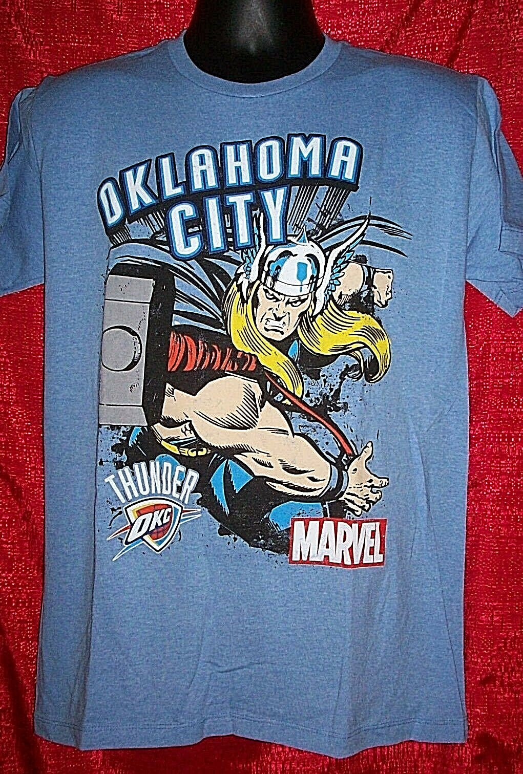 Marvel The Mighty Thor, Oklahoma City Thunder Mens Medium Adult Unisex T-Shirt 