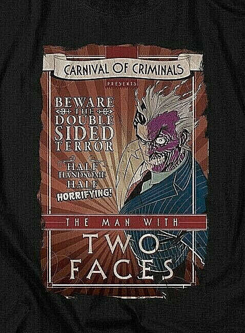 DC Comics Two Face "Carnival of.. Mens Unisex T-Shirt -Available in Sm to 5x