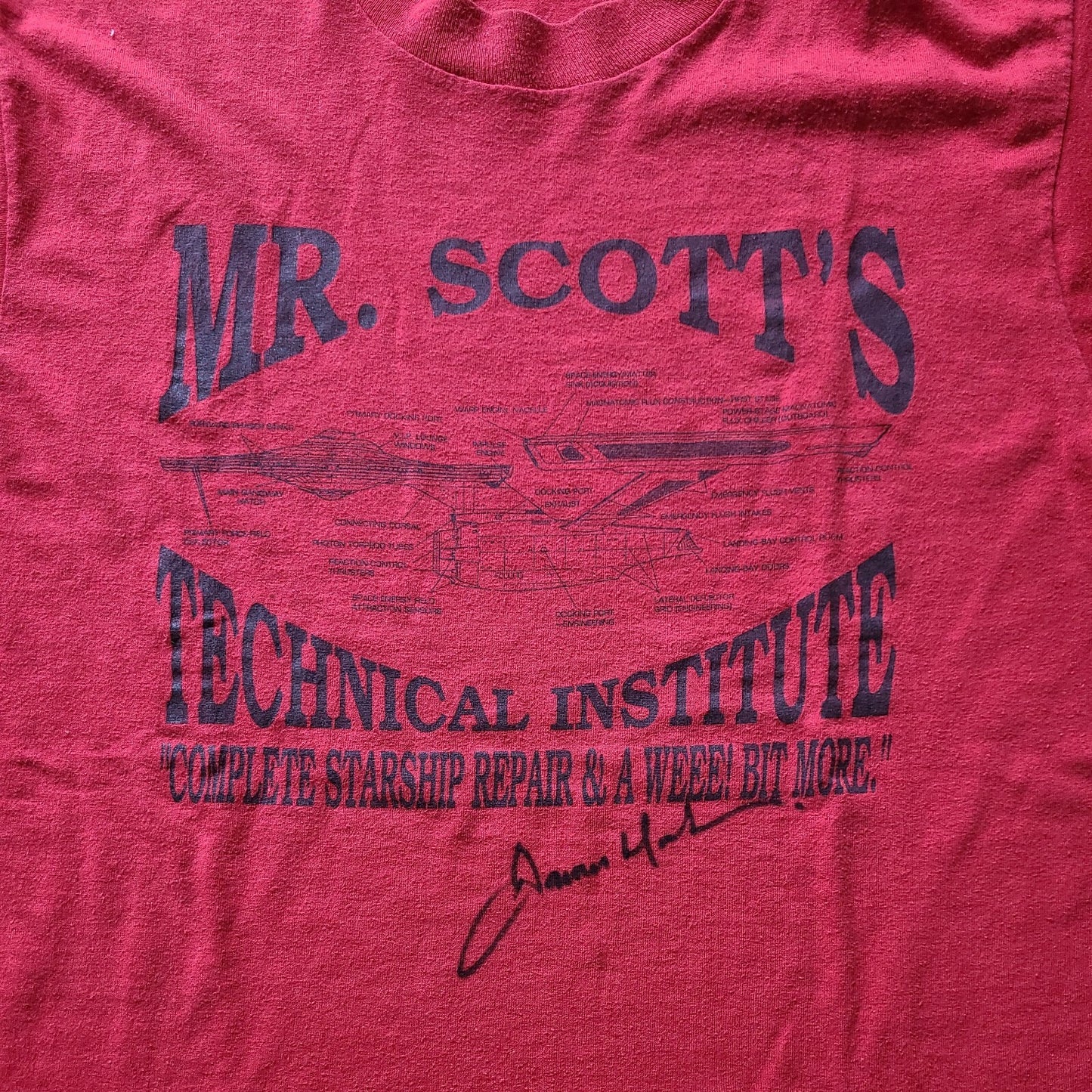 Vintage Star Trek "James Doohan Autographed" Mens Medium Unisex Adult T-Shirt