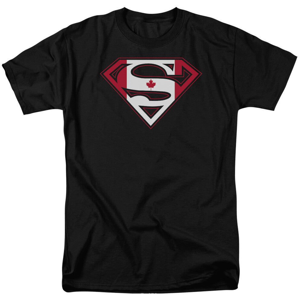 Superman "Canadian Flag" Shield Logo Mens T-shirt -Available Sm to 5x