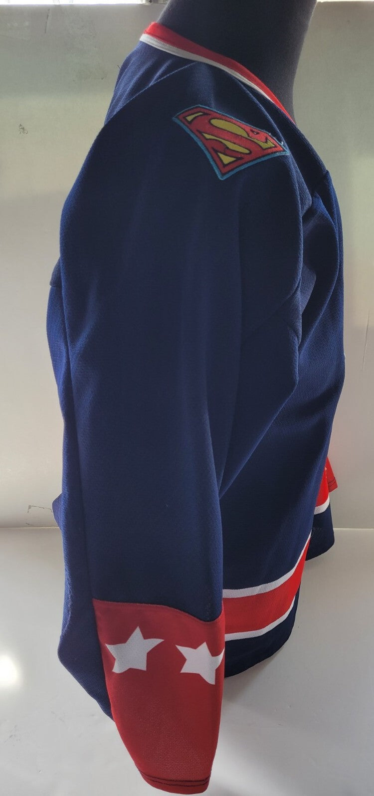 DC Comic, Superman Logo Pro Model Mens Hockey Jersey -Available in sm to 3x