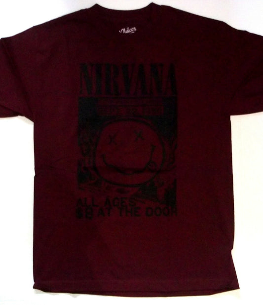 Nirvana 1990 Concert Poster Mens Unisex T-Shirt, Available M & L