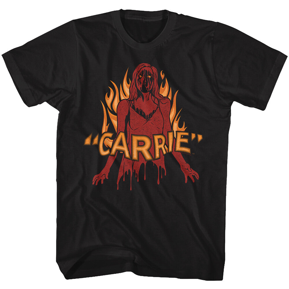 Carrie, "In Flames" Horror classic Mens Unisex T-Shirt -Available in Sm to 5x