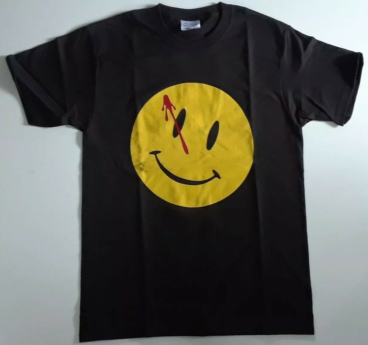 Comic Watchman Smiley Face Men's Unisex T-Shirt- Size Sm - 2XL