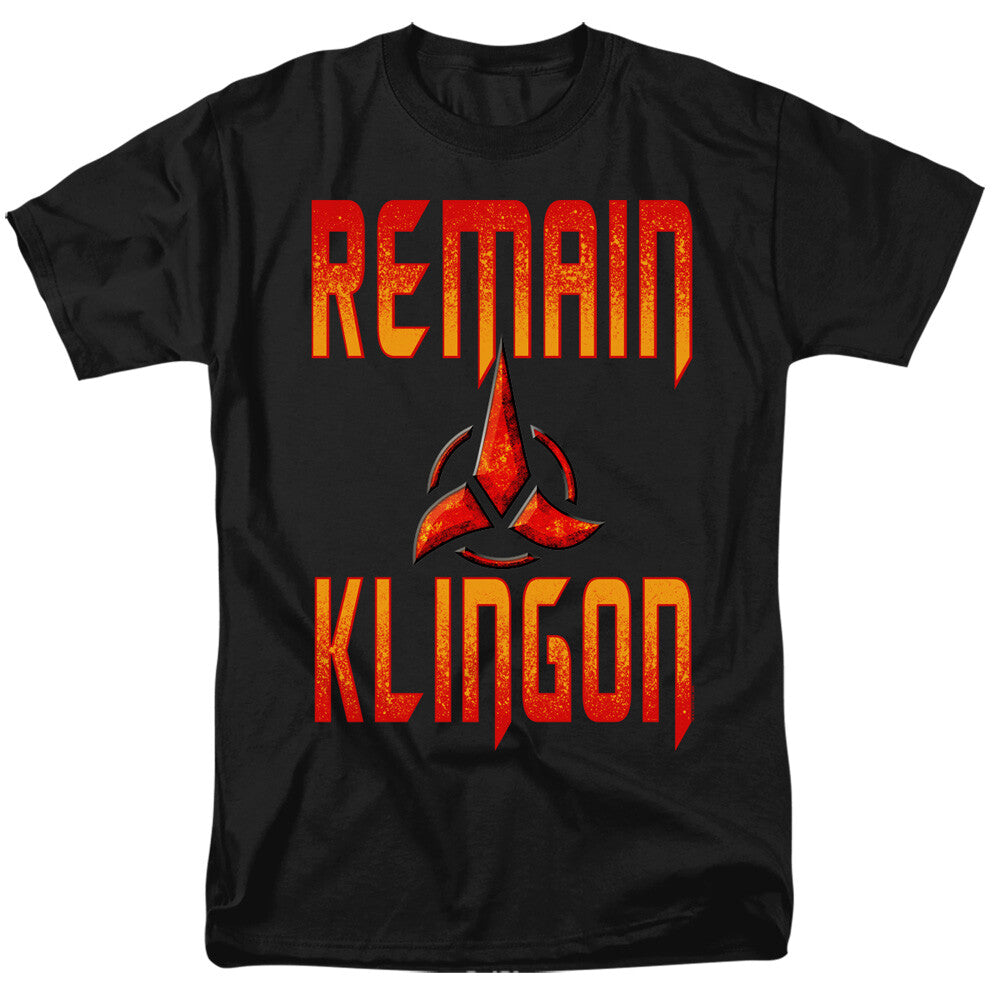 Star Trek: TNG "ReMain Klingon" Mens T-Shirt. Available Sm to 5x