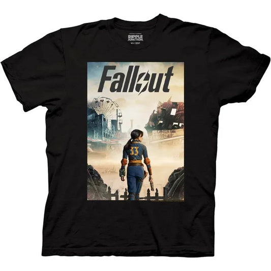 Fallout Lucy leaving vault key art Adult Unisex T-Shirt -Available Sm to 3x -new