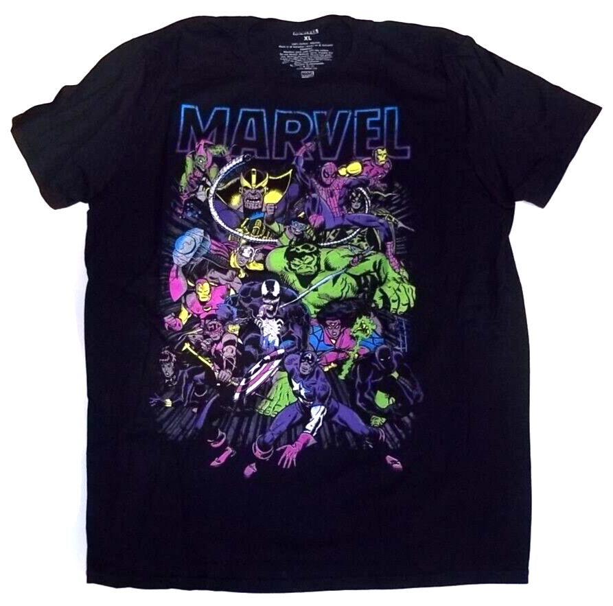 Marvel Comics Characters Adult  Unisex T-Shirt - Available in XL - New