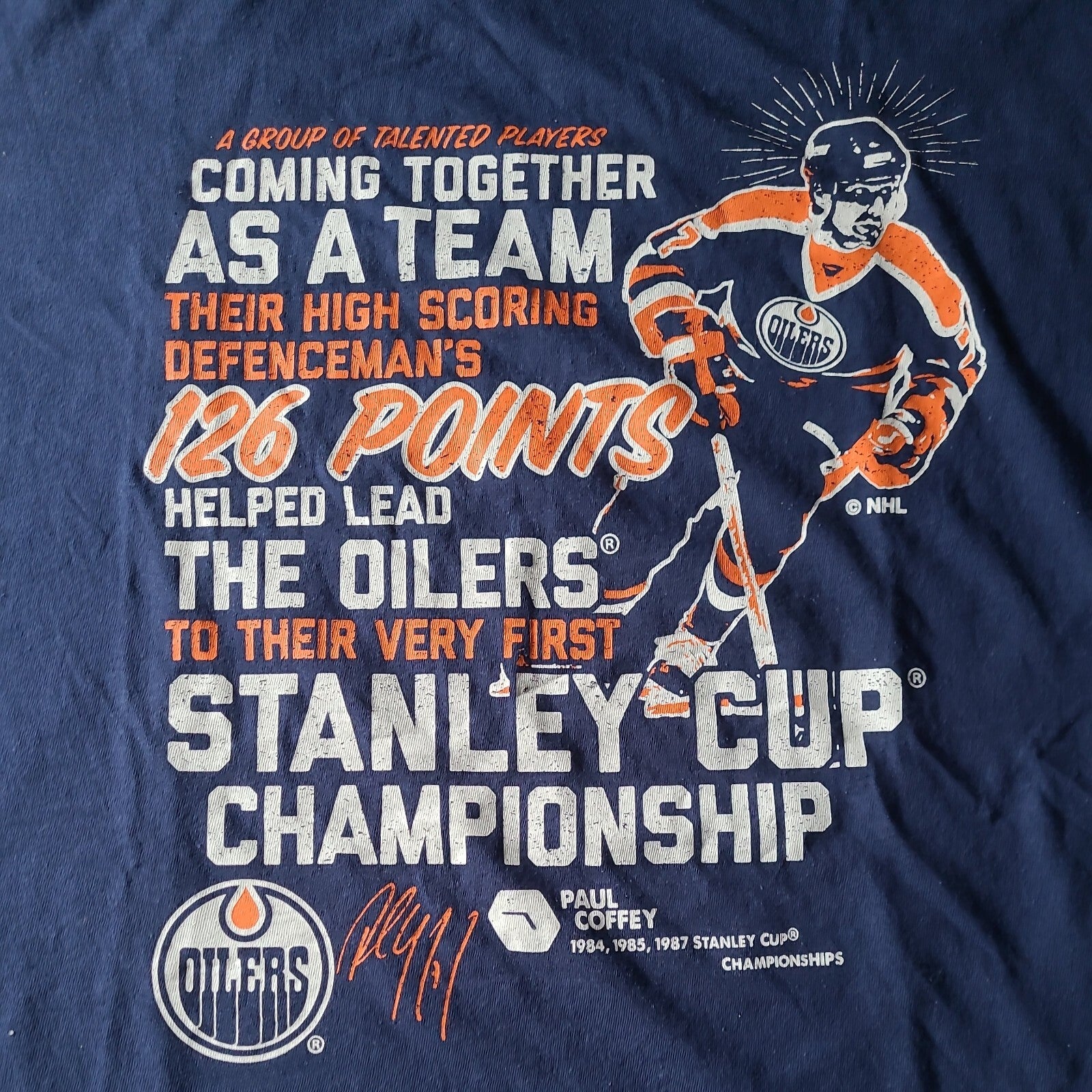 NHL Molson Cdn The Alumni Stanley Cup Champion Paul Coffey Men Large T-shirt