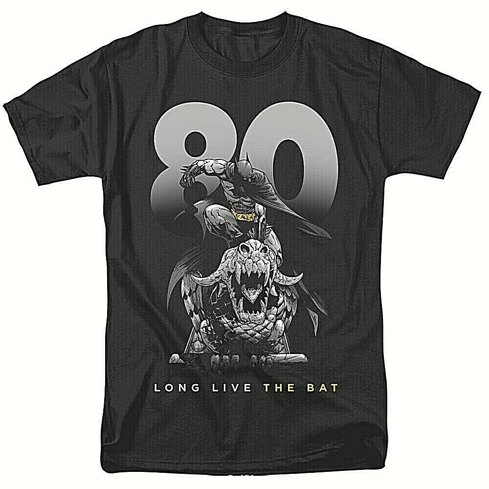 Batman at 80 Years "Long Live the Bat" Mens Unisex T-Shirt, Available Sm to 6x