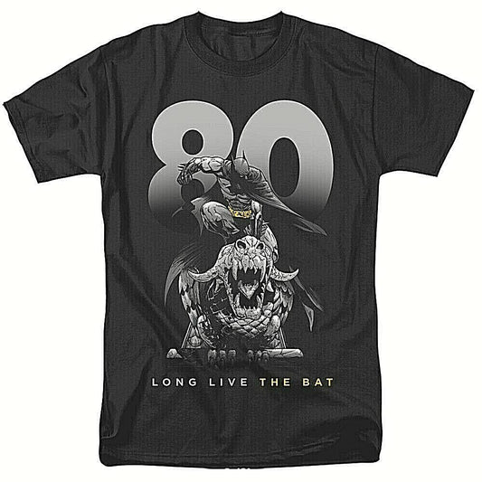 Batman at 80 Years "Long Live the Bat" Mens Unisex T-Shirt, Available Sm to 6x