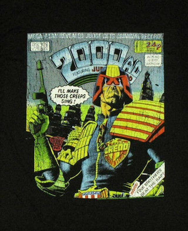 Judge Dredd 2000 AD Comic Book  Mens T-shirt - Available Sm & 2x