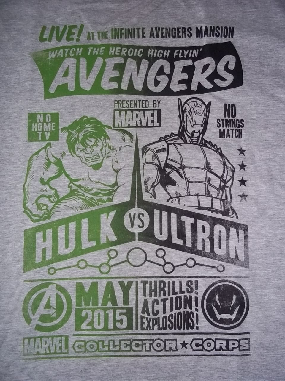Avengers Hulk VS Ultron Mens Unisex XL T-Shirt - New