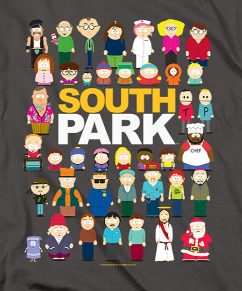South Park, "Full Cast" Mens Unisex T-Shirt Available Sm to 5x -New