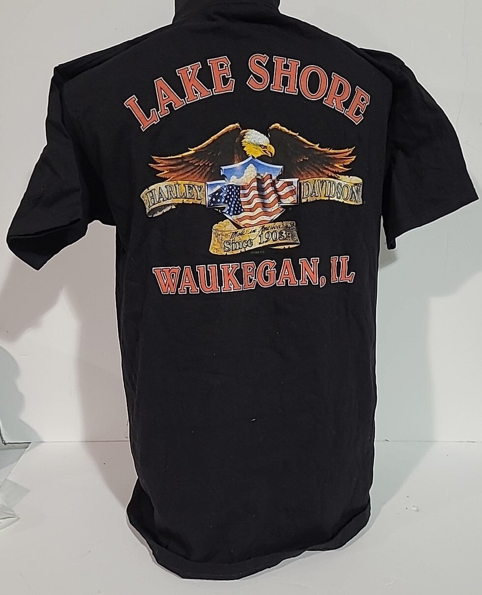 Harley-Davidson "Lake Shore" Waukegan, IL. Mens Large T-Shirt -new