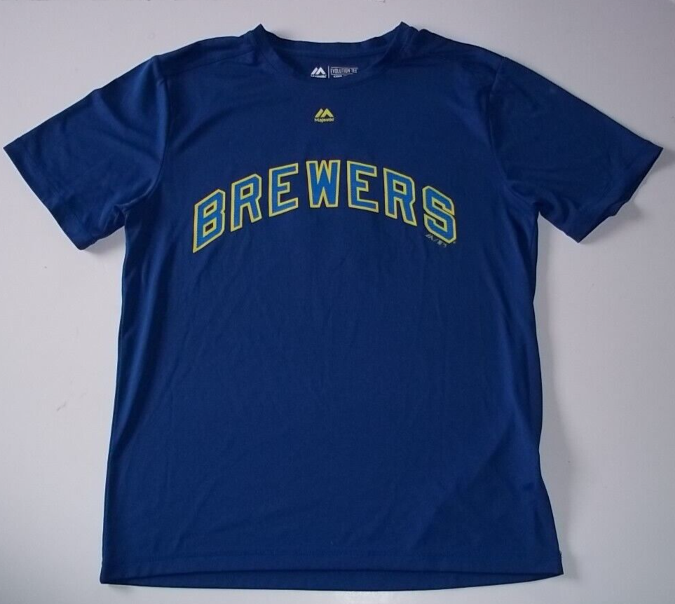 MLB Milwaukee Brewers #8 Ryan Braun Men's Adult Poly T-Shirt by Majestic