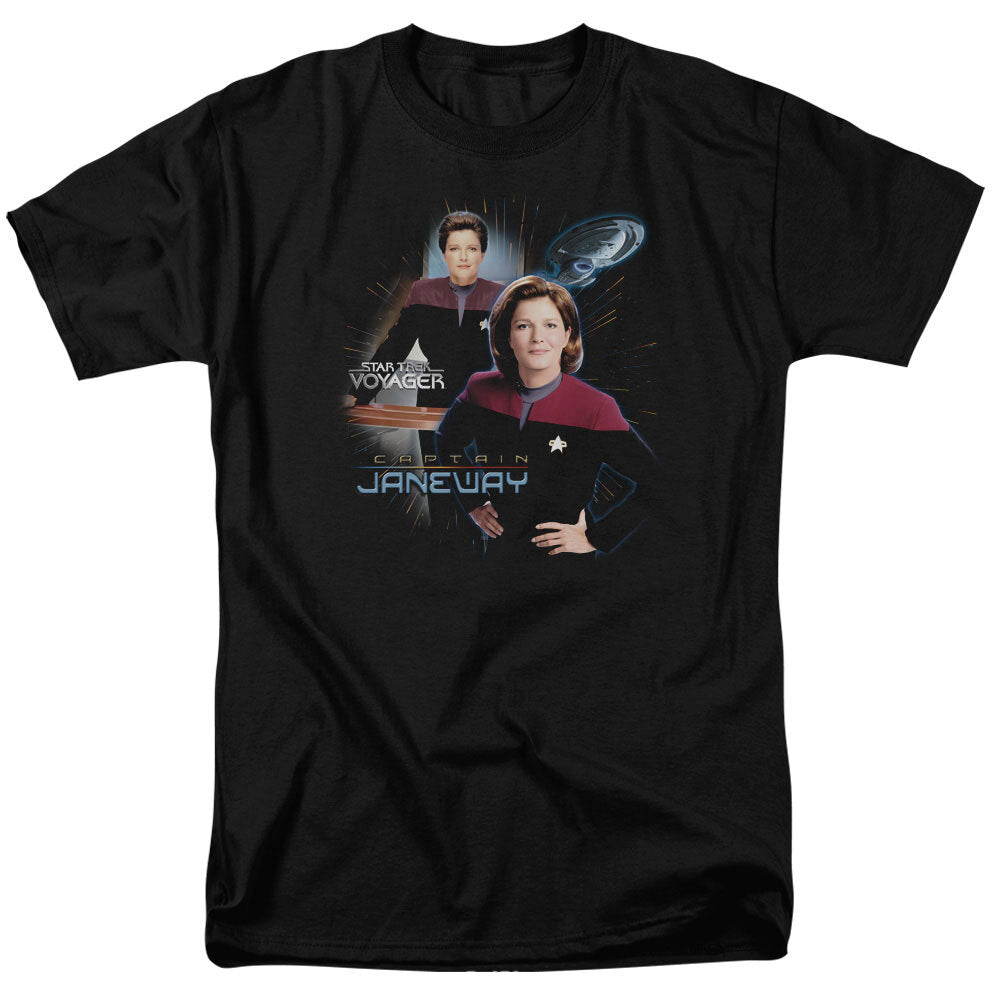 Star Trek" Voyager "Captain Kathern Janeway" Mens T-Shirt, Available Sm to 5x