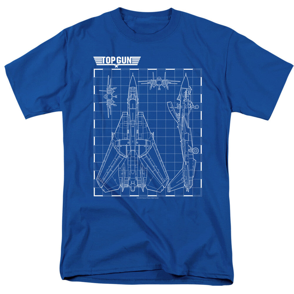 Top Gun "F-14 Tomcats, Schematic" Mens Unisex T-Shirt, Available Sm to 5x - new