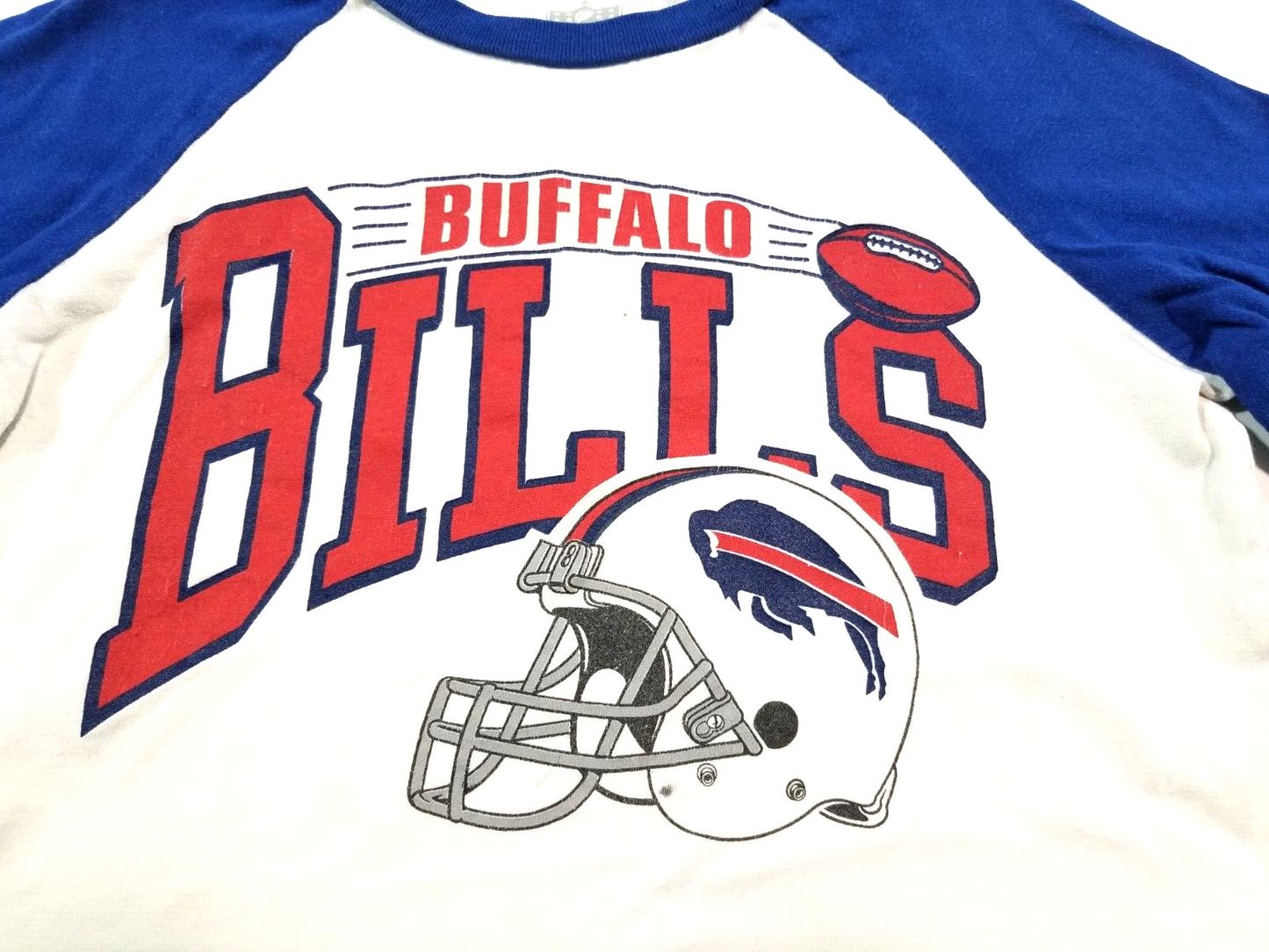 Buffalo Bills Throwback Long-Sleeve Youth Medium Raglin T-Shirt