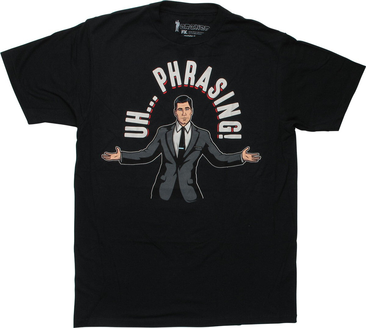 Archer, "Um...Phrasing!"  Mens Unisex Red T-shirt -Available in sm to med. -new