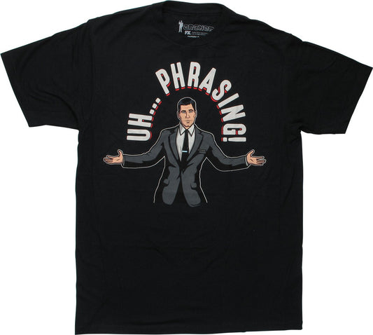 Archer, "Um...Phrasing!"  Mens Unisex Red T-shirt -Available in sm to med. -new