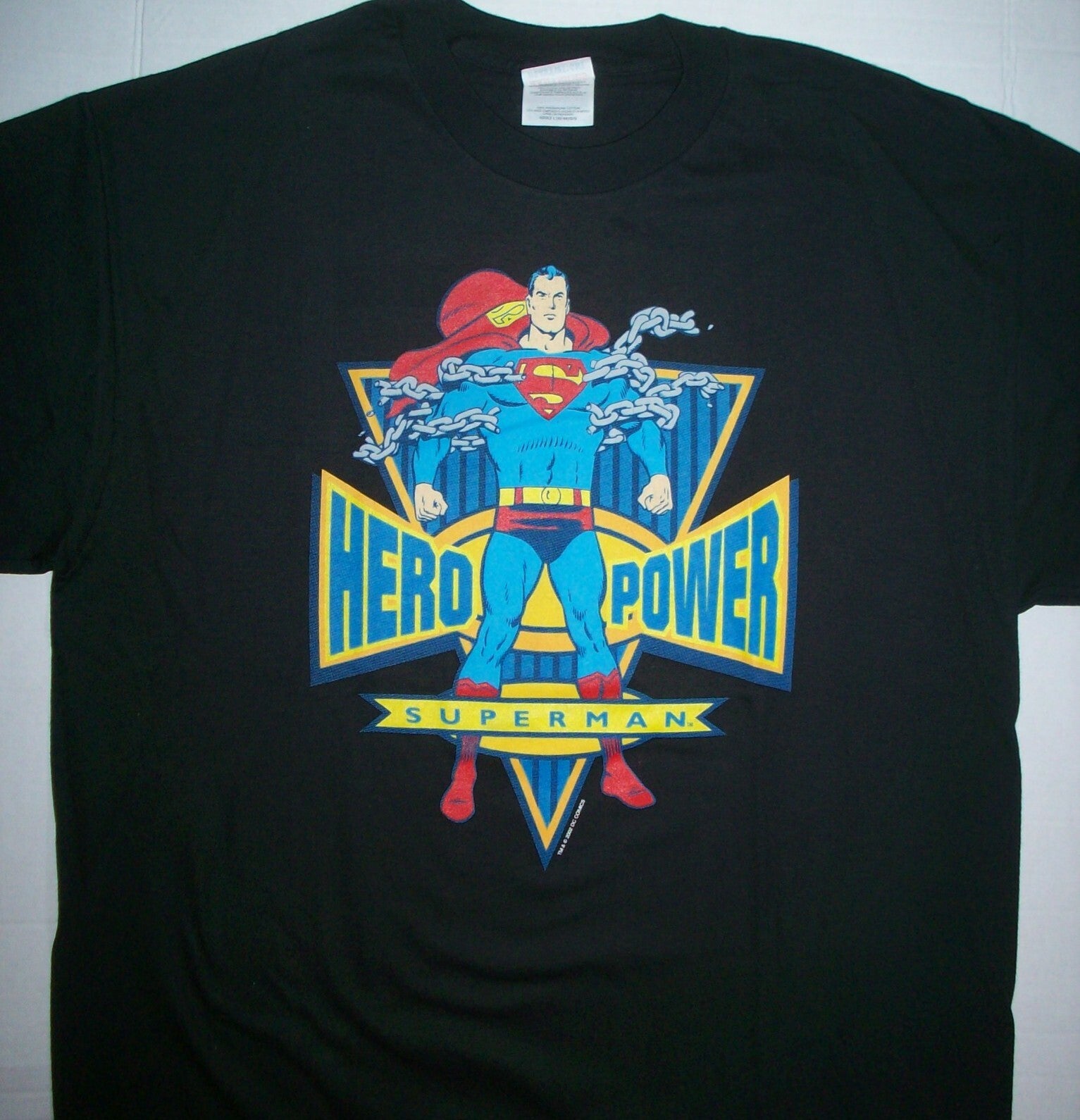 Superman "Hero Power" Men's Large Unisex T-shirt -new 