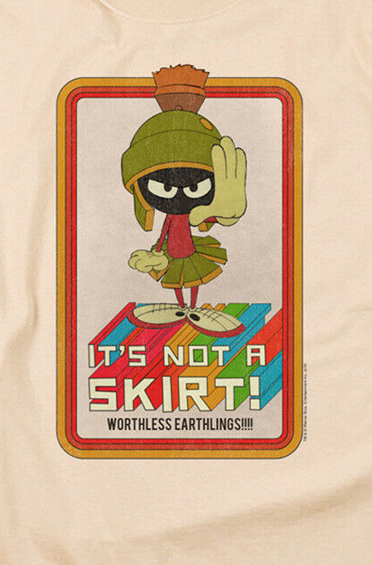 Marvin the Martian "Its not a skirt..." Mens Unisex T-Shirt. Available Sm to 3x