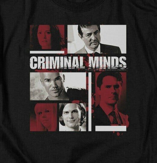 Criminal Minds "Cast Photo Collage"  Mens Unisex T-Shirt -Available sm or 5x