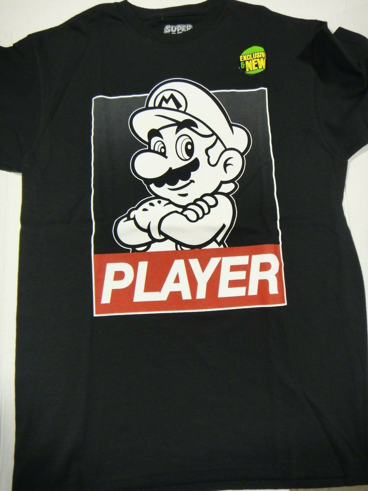 Super Mario "Player" Mens Medium Unisex T-Shirt -New