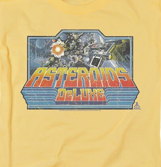Atari Games, "Asteroids Deluxe" Mens Unisex T-shirt -Available in Sm to 3x -new
