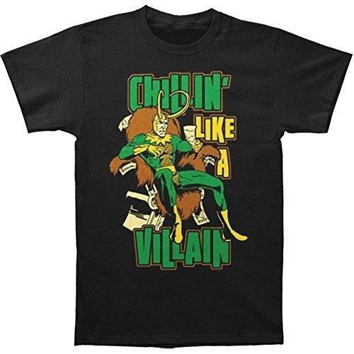 Loki "Chillin' Like A Villian (The Mighty Thor) Mens Medium Unisex T-Shirt - New