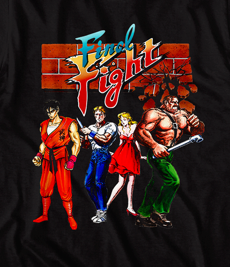 Final Fight "Street Fighter" Mens Adult Unisex T-shirt, Available Sm - Med