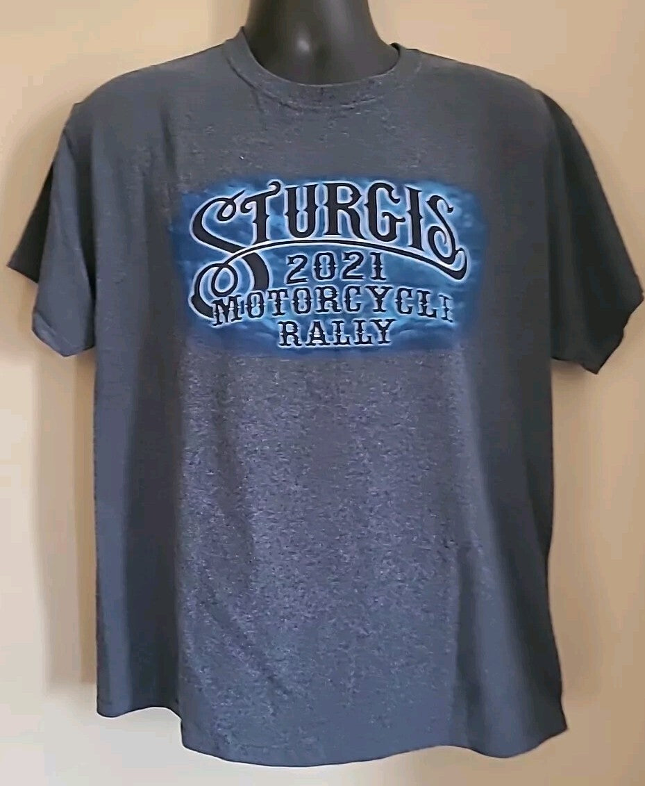 Sturgis 2021 Motorcycle Rally Mens Large Double-Sided T-Shirt -excellent