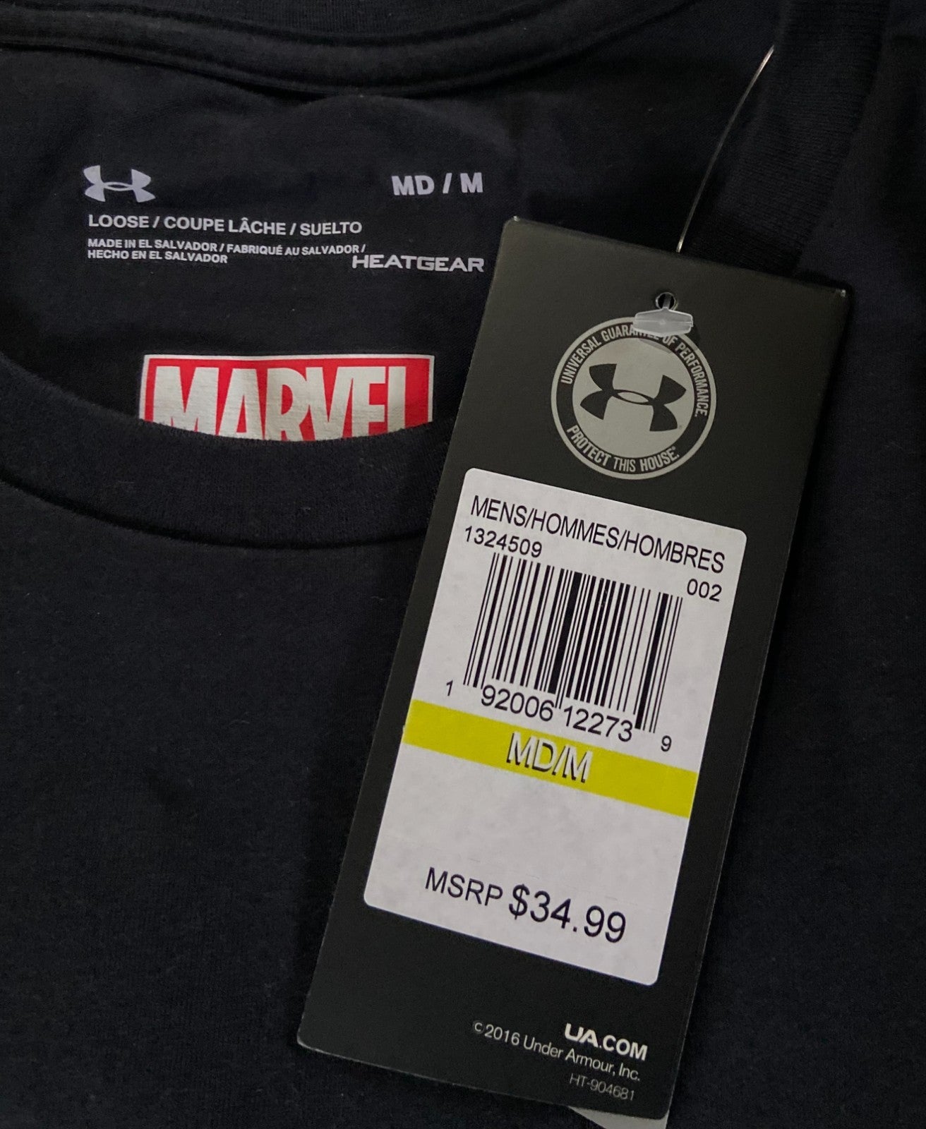 Under Armour HeatGear  Men's Marvel Captain America T- Shirt New   Size Large
