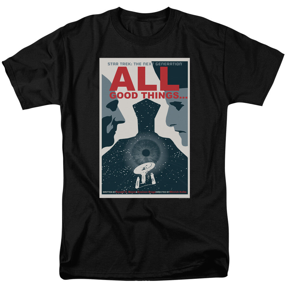 Star Trek: TNG "All Good Things" John De Lancie Men T-Shirt -Available Sm to 5x