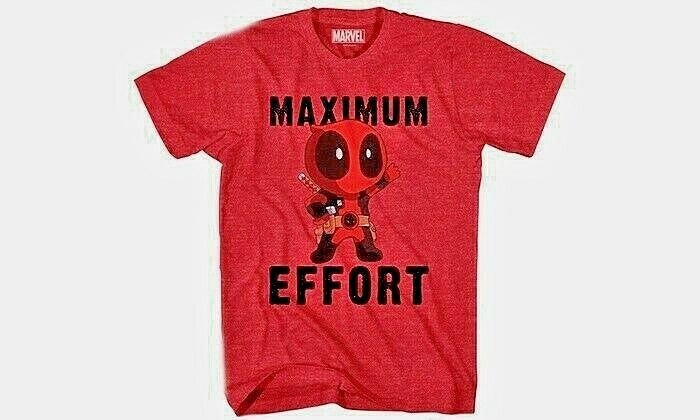 Deadpool Chibi Maximum Effort Mens Adult XL Unisex T-Shirt - New
