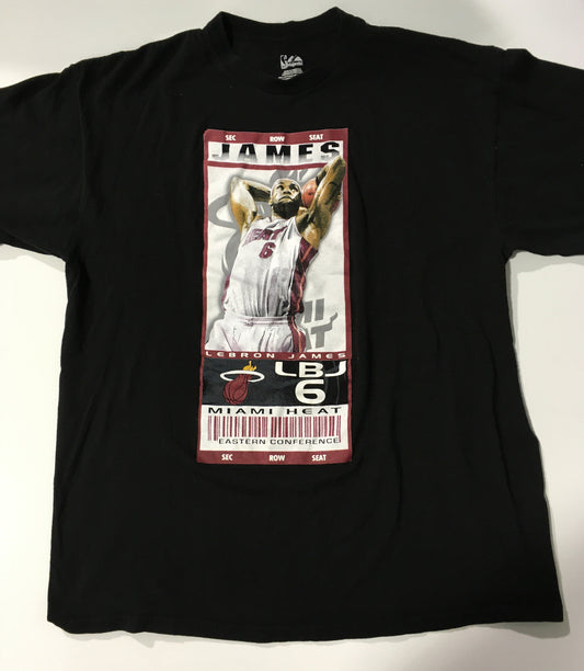 Miami Heat, "Lebron James" Men’s xL Unisex T-shirt -NBA Majestic
