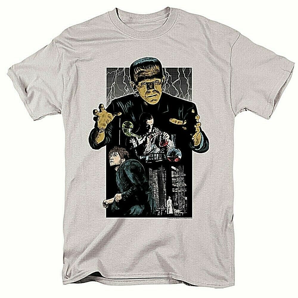 Frankenstein Illustrated "Boris Karloff" Men Unisex T-Shirt -Available Sm to 3x