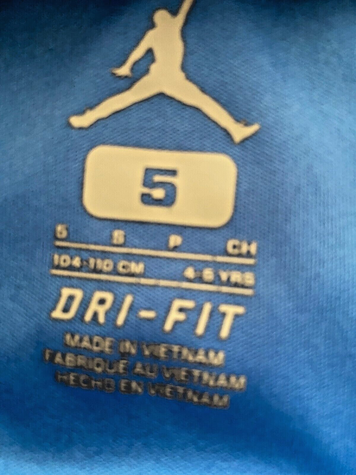 Nike Air Jordan  boys T-shirt  (DRI-FIT) Available in size 5/Used