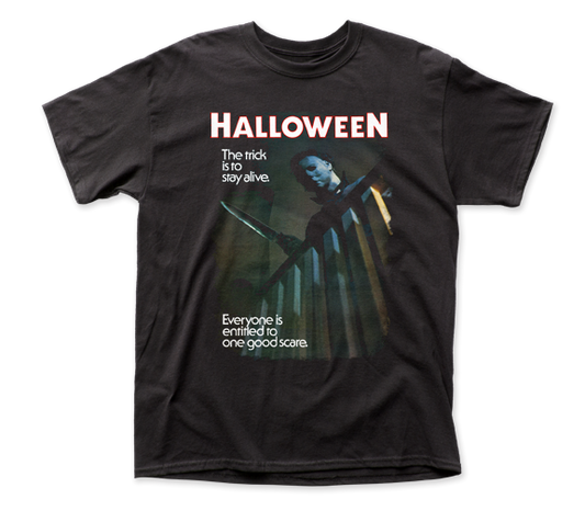 Halloween "The Trick is to Stay Alive" Poster Men Unisex T-Shirt, Choice Sm   5x