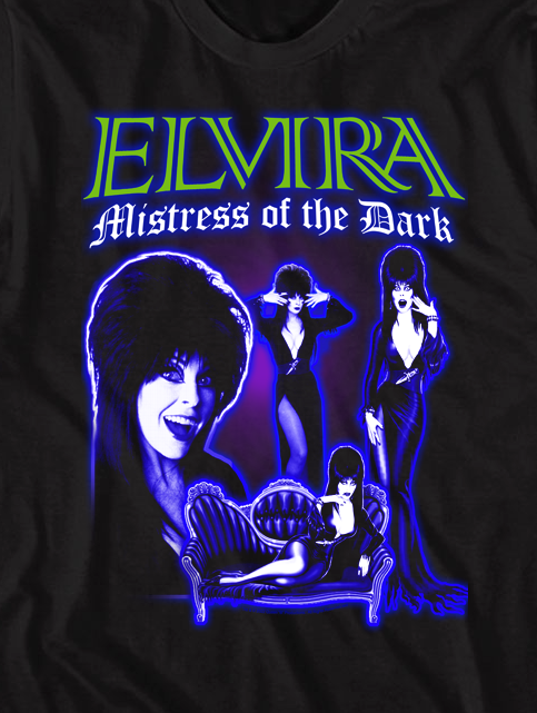 Elvira, Mistress of the Dark "4 Poses" Mens Unisex T-Shirt -Available Sm to 3x