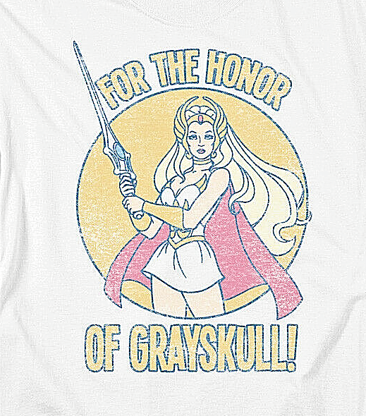 She-Ra 'For the Honor of Grayskull" Mens Unisex T-Shirt, Available Sm to 3x -new