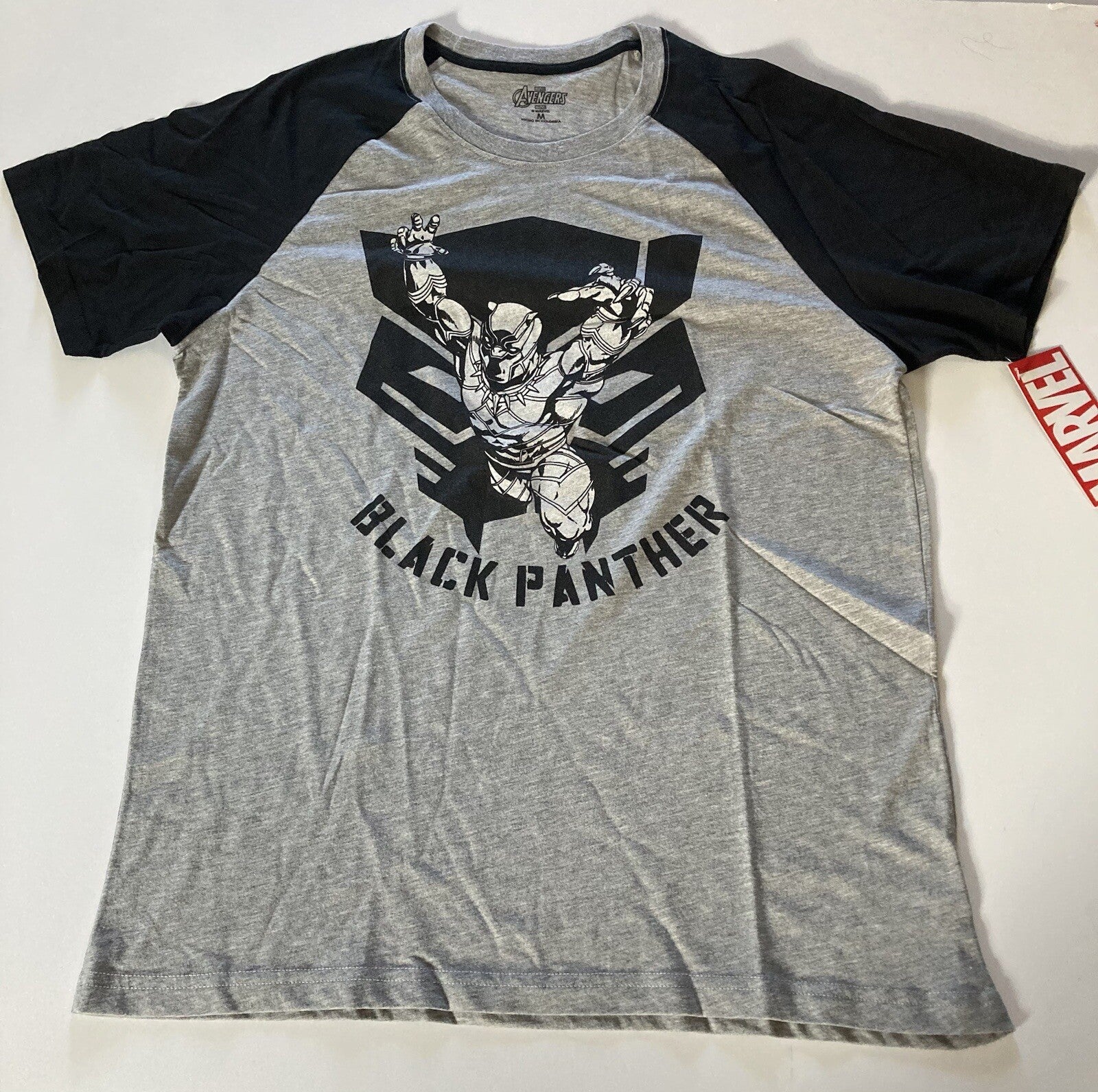 Marvel Comics Black Panther Men Medium Unisex Baseball Style T-Shirt - New