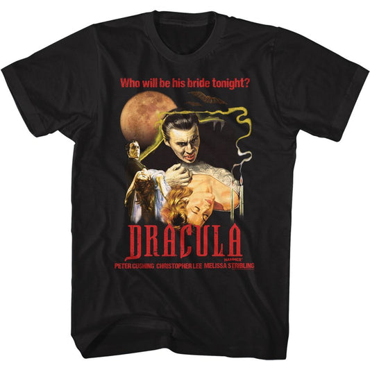 Dracula, "Hammer Horror Film" Mens Adult Unisex T-Shirt -Available in Sm to 3x