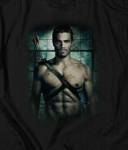 Arrow TV Series "Stephen Amell Shirtless" Men Unisex T-Shirt -Available Sm to 5x