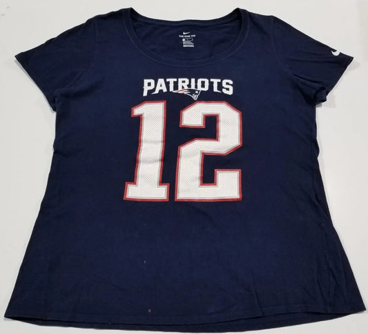 NFL New England Patriots #12 Tom Brady, Football, Nike, Women's Large, T-Shirt