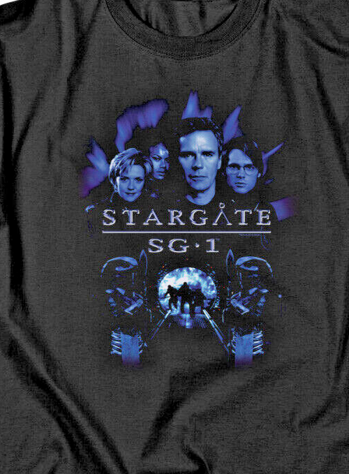 Stargate SG-1 "Blue Sepia Collage" Mens Unisex T-Shirt, Available Sm to 5x