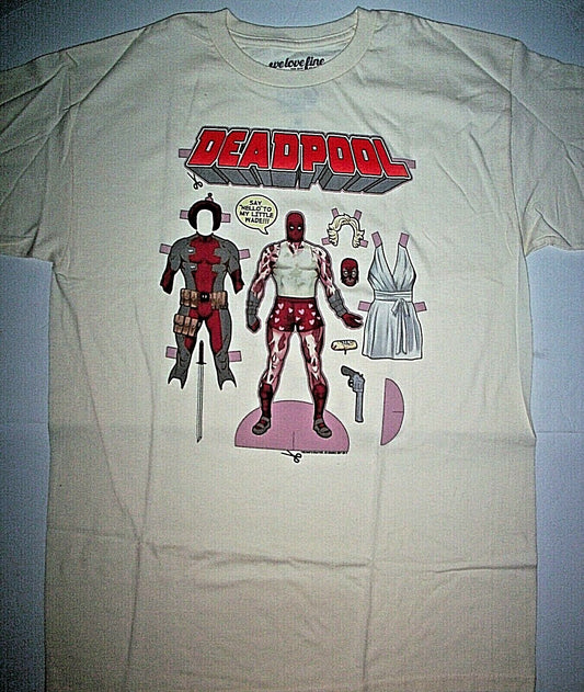 Marvel Comics Deadpool Paper Doll Mens Adult Unisex T-Shirt -Available Sm or Med